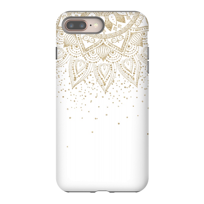 iPhone 7 plus StrongFit Elegant Gold Mandala Confetti Design by InovArts