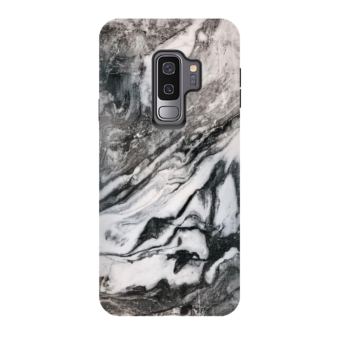 Galaxy S9 plus StrongFit White and black Marble by Winston