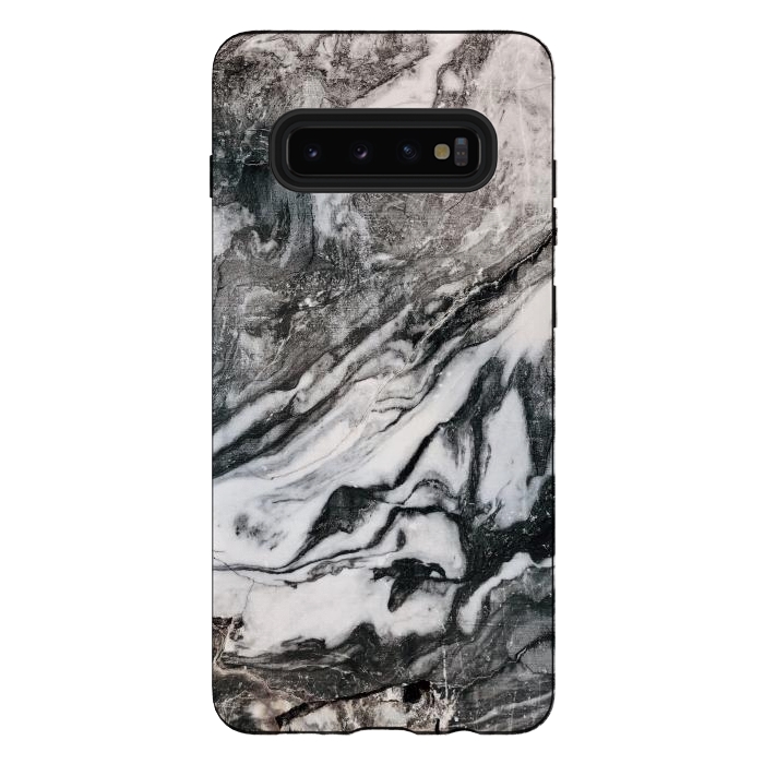 Galaxy S10 plus StrongFit White and black Marble by Winston