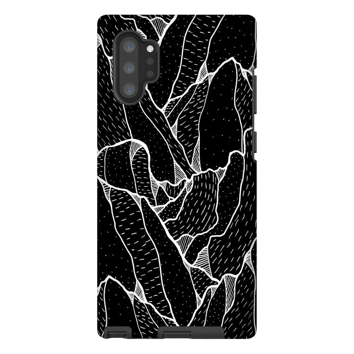 Galaxy Note 10 plus StrongFit Black and white pattern hills by Steve Wade (Swade)
