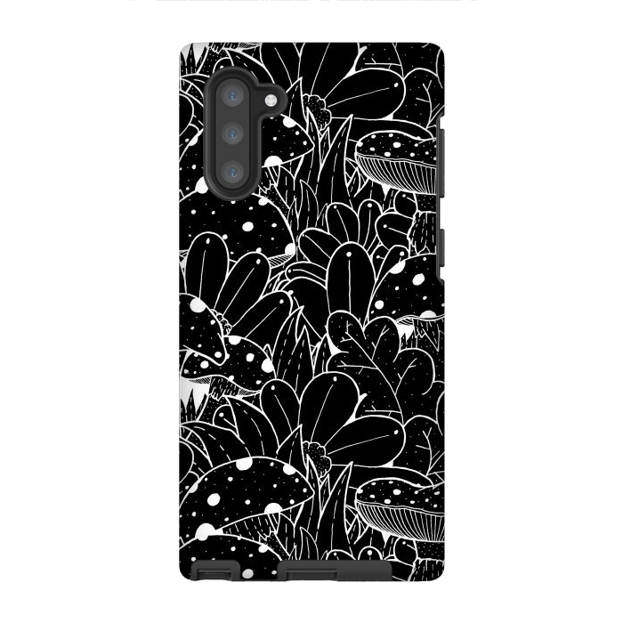Galaxy Note 10 StrongFit Black and white autumn pattern by Steve Wade (Swade)