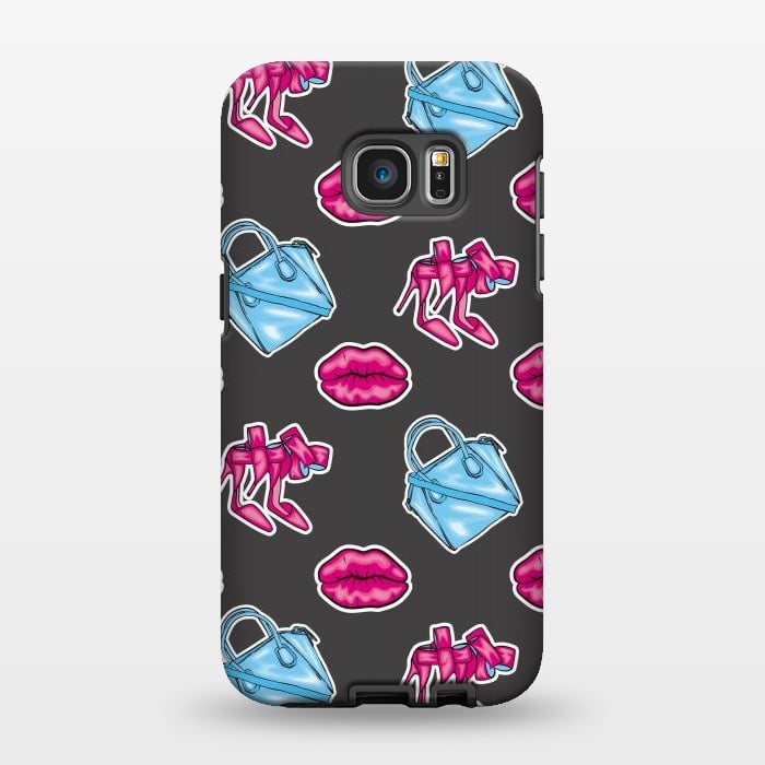Galaxy S7 EDGE StrongFit Beautiful background of the lips shoes and bags by ArtsCase