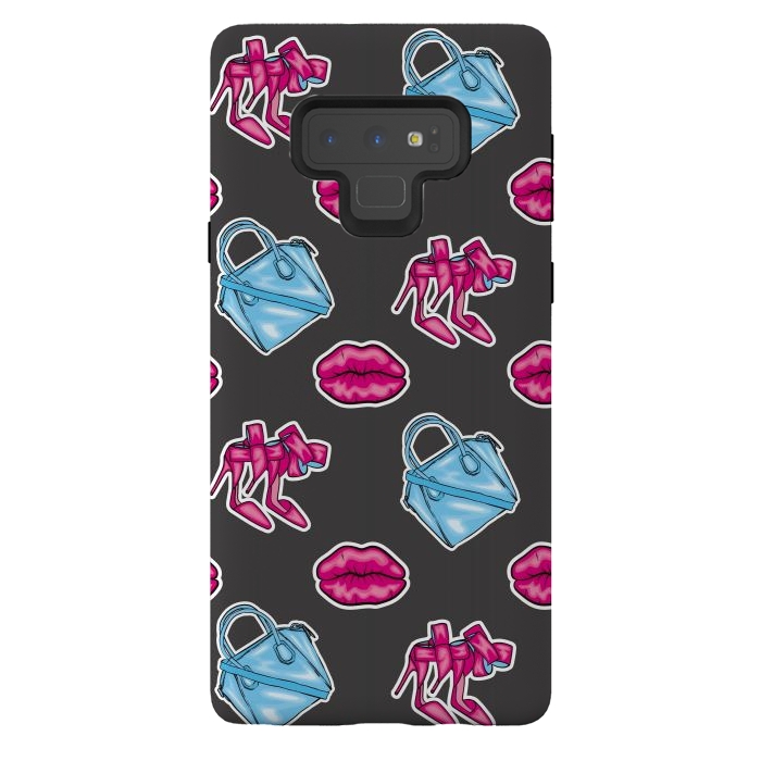 Galaxy Note 9 StrongFit Beautiful background of the lips shoes and bags by ArtsCase