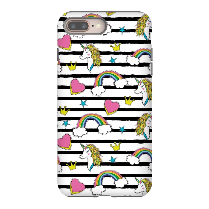 iPhone 7 plus StrongFit Unicorns Rainbows and Hearts by ArtsCase