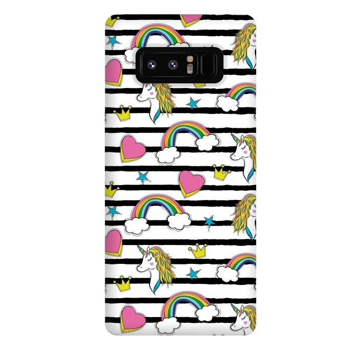 Galaxy Note 8 StrongFit Unicorns Rainbows and Hearts by ArtsCase