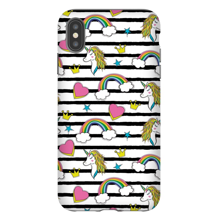 iPhone Xs Max StrongFit Unicorns Rainbows and Hearts by ArtsCase