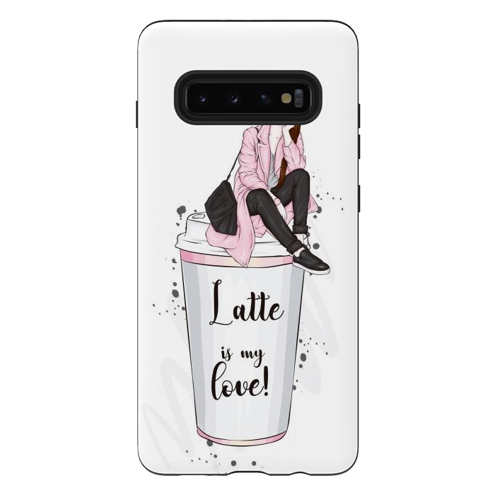 Galaxy S10 plus StrongFit A Fashionable Woman Loves Latte by ArtsCase