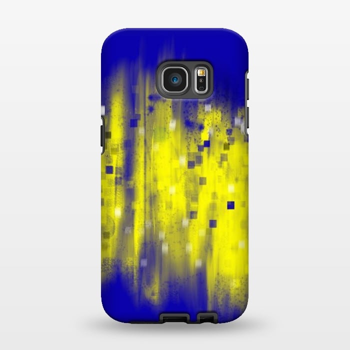 Galaxy S7 EDGE StrongFit Color blue yellow abstract art by Josie