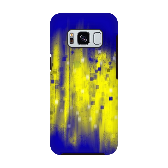 Galaxy S8 StrongFit Color blue yellow abstract art by Josie