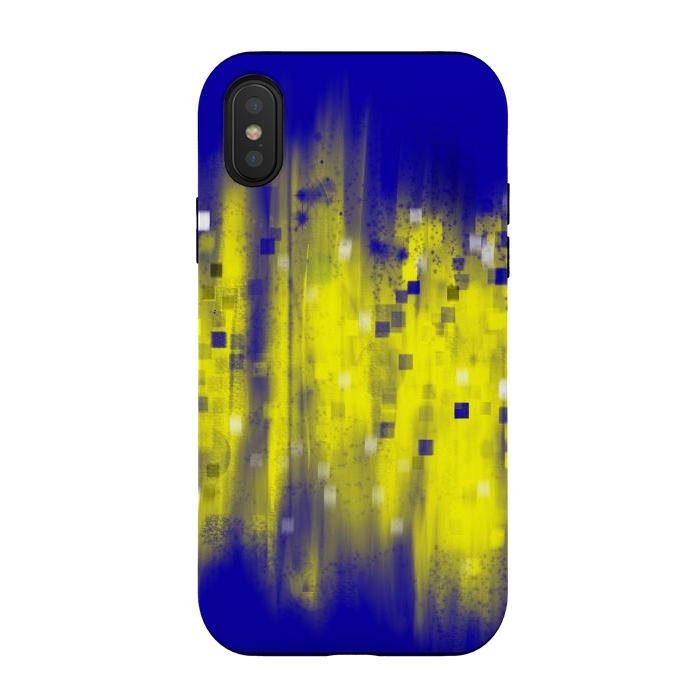 iPhone Xs / X StrongFit Color blue yellow abstract art by Josie