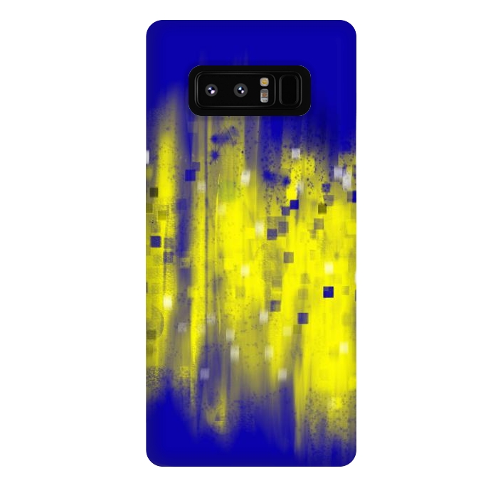 Galaxy Note 8 StrongFit Color blue yellow abstract art by Josie