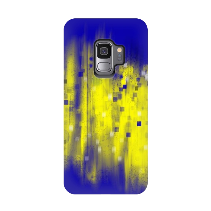 Galaxy S9 StrongFit Color blue yellow abstract art by Josie