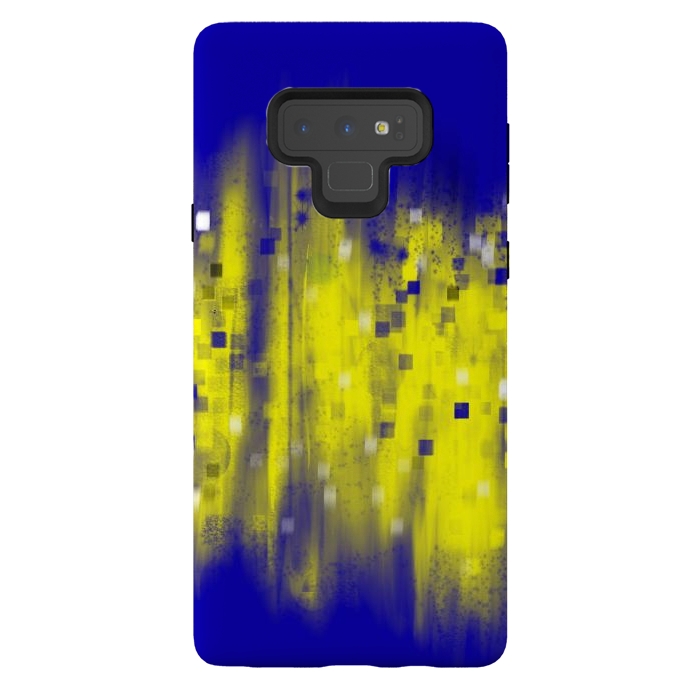 Galaxy Note 9 StrongFit Color blue yellow abstract art by Josie