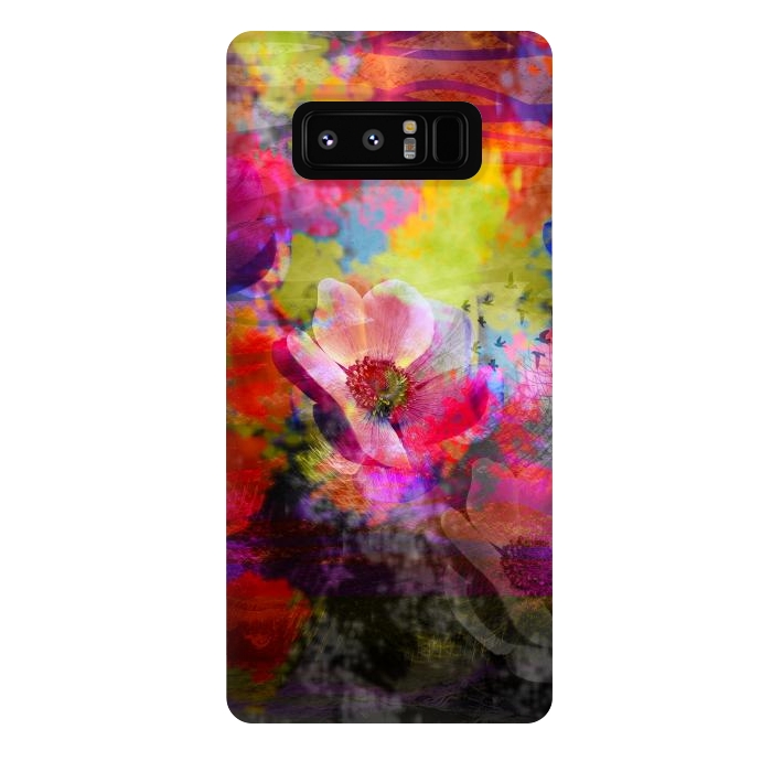 Galaxy Note 8 StrongFit Floral multicolour abstract digital flowers pink by Josie