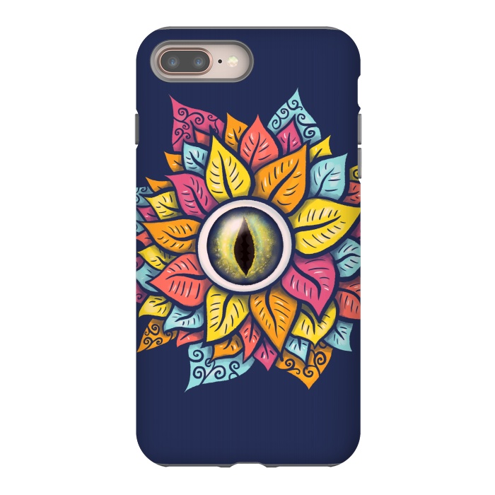 iPhone 7 plus StrongFit Colorful Reptile Eye Flower Fun Weird Digital Art by Boriana Giormova