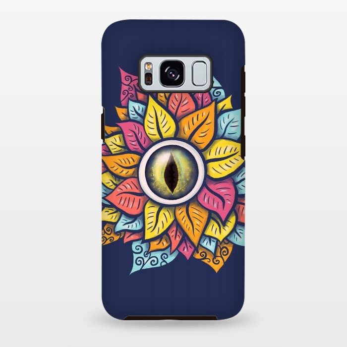 Galaxy S8 plus StrongFit Colorful Reptile Eye Flower Fun Weird Digital Art by Boriana Giormova