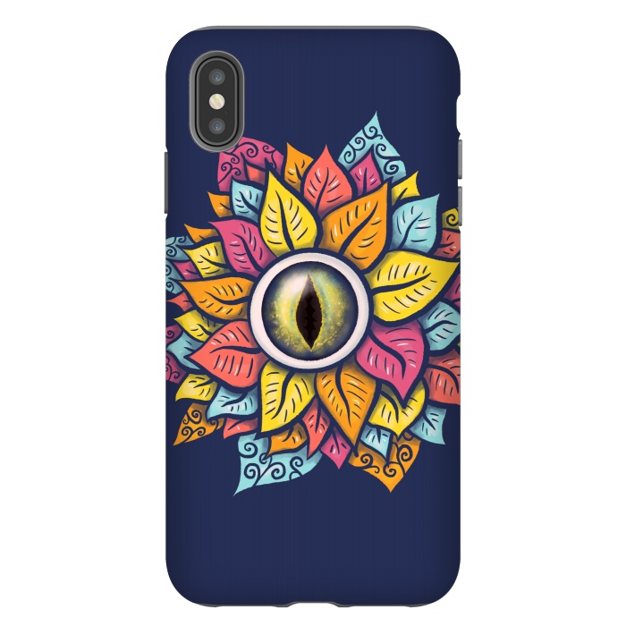 iPhone Xs Max StrongFit Colorful Reptile Eye Flower Fun Weird Digital Art by Boriana Giormova