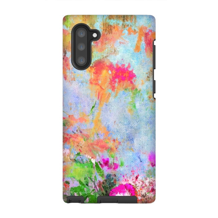 Galaxy Note 10 StrongFit Abstract flowers by Winston