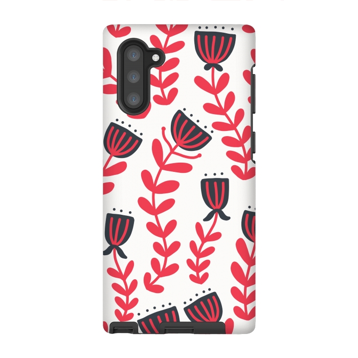 Galaxy Note 10 StrongFit Red flowers by Winston