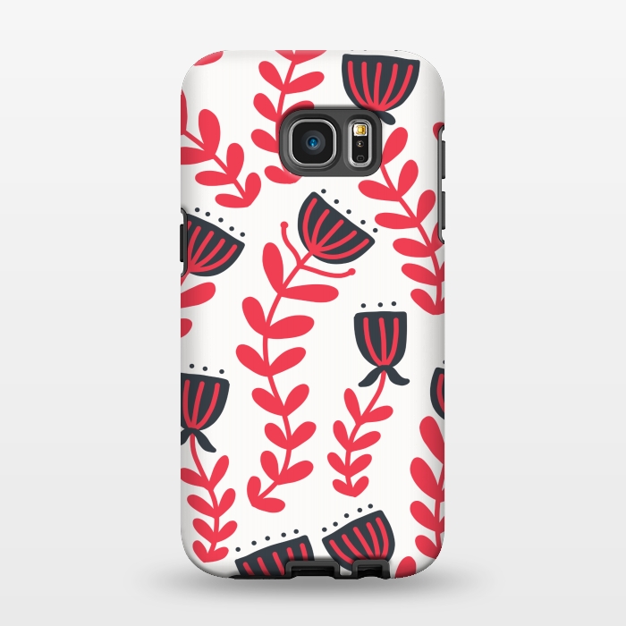 Galaxy S7 EDGE StrongFit Red flowers by Winston