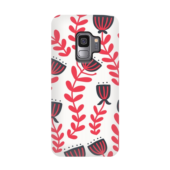 Galaxy S9 StrongFit Red flowers by Winston