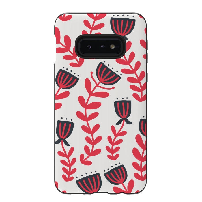 Galaxy S10e StrongFit Red flowers by Winston