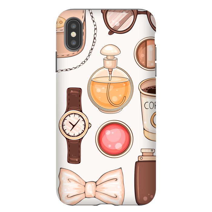 iPhone Xs Max StrongFit Fashion set of Woman's Accessories and Cosmetics by ArtsCase