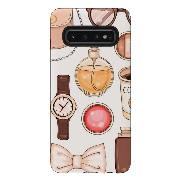 Galaxy S10 StrongFit Fashion set of Woman's Accessories and Cosmetics by ArtsCase