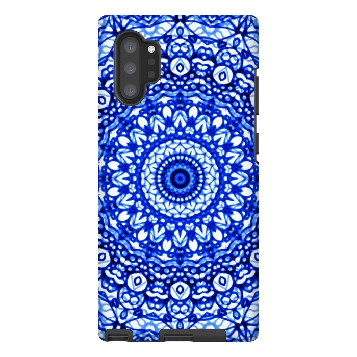 Galaxy Note 10 plus StrongFit Blue Mandala Mehndi Style G403  by Medusa GraphicArt