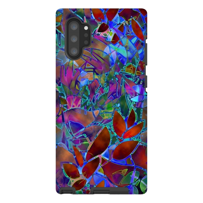Galaxy Note 10 plus StrongFit Floral Abstract Stained Glass G174 by Medusa GraphicArt