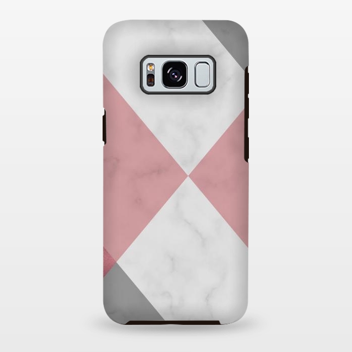Galaxy S8 plus StrongFit Gray and Rose Marble Geometric design by ArtsCase