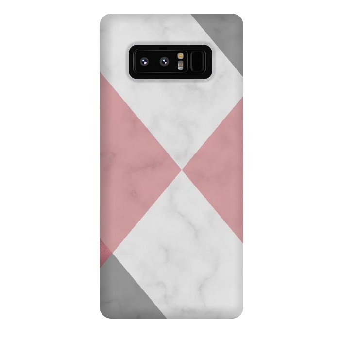Galaxy Note 8 StrongFit Gray and Rose Marble Geometric design by ArtsCase