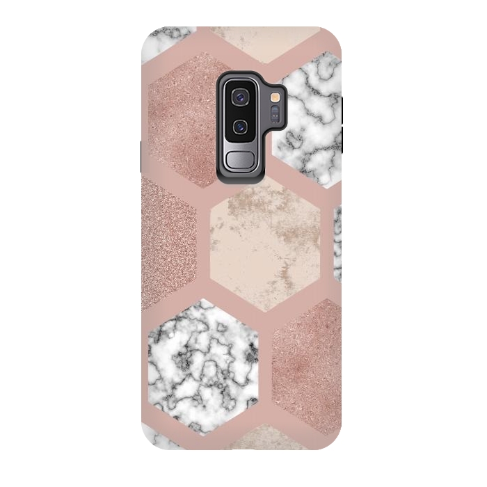 Galaxy S9 plus StrongFit Marble Geometrical abstract design by ArtsCase