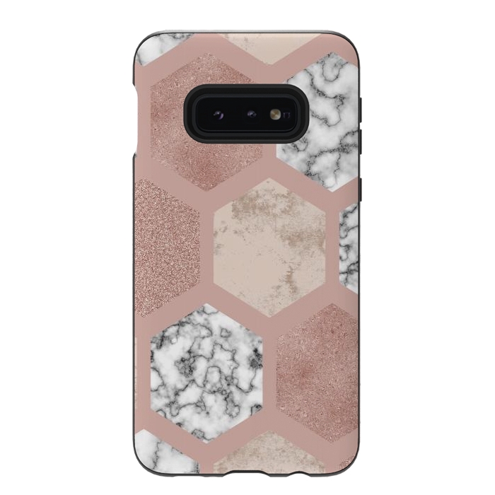 Galaxy S10e StrongFit Marble Geometrical abstract design by ArtsCase
