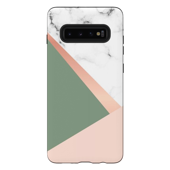 Galaxy S10 plus StrongFit Marble geometric design with triangular image by ArtsCase