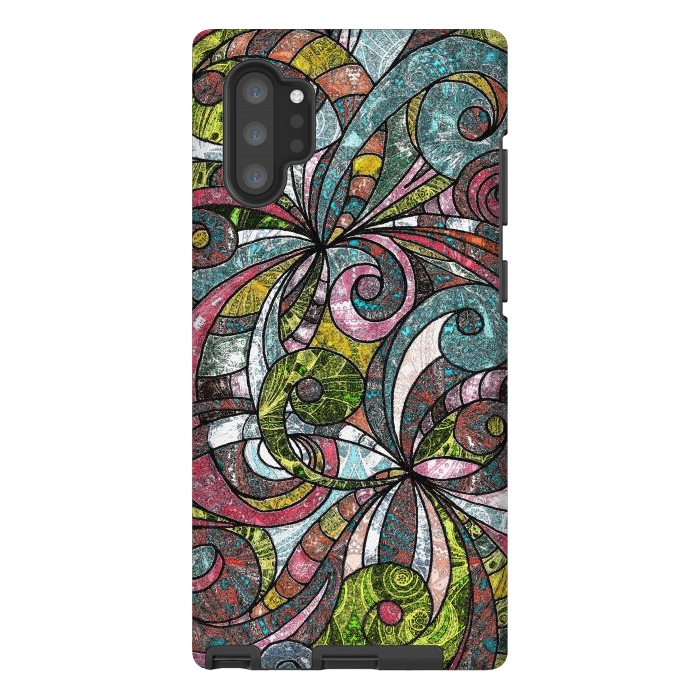 Galaxy Note 10 plus StrongFit Drawing Floral Zentangle G203 by Medusa GraphicArt