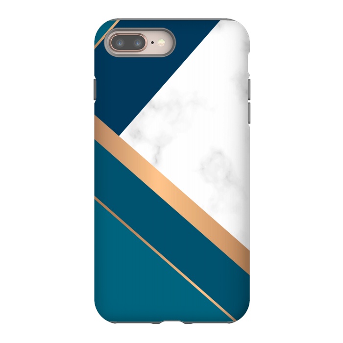 iPhone 7 plus StrongFit Marble gold triangles on the marble design by ArtsCase