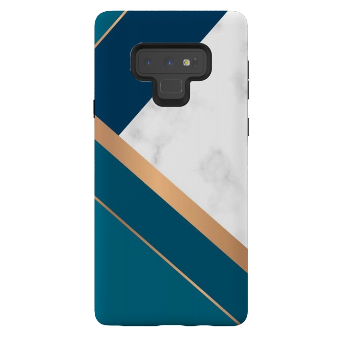 Galaxy Note 9 StrongFit Marble gold triangles on the marble design by ArtsCase