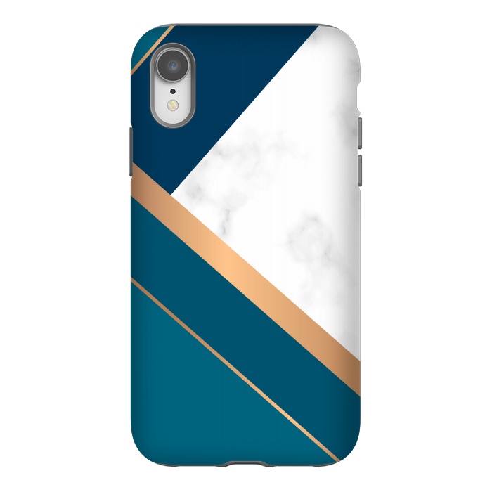 iPhone Xr StrongFit Marble gold triangles on the marble design by ArtsCase