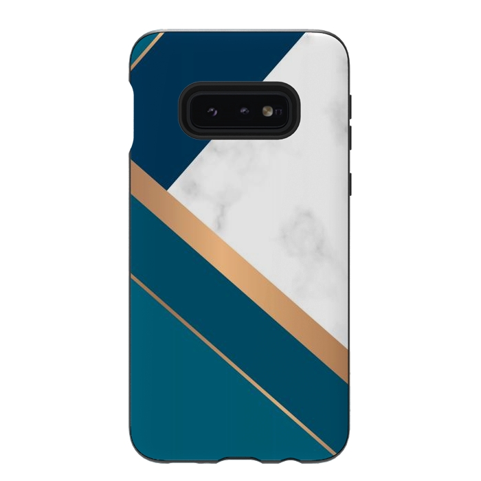Galaxy S10e StrongFit Marble gold triangles on the marble design by ArtsCase