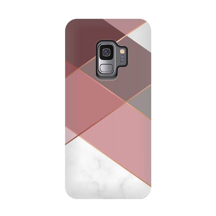 Galaxy S9 StrongFit Marble Pattern Polygonal Lines by ArtsCase