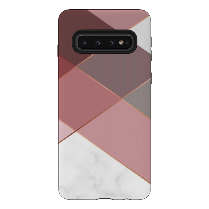 Galaxy S10 StrongFit Marble Pattern Polygonal Lines by ArtsCase