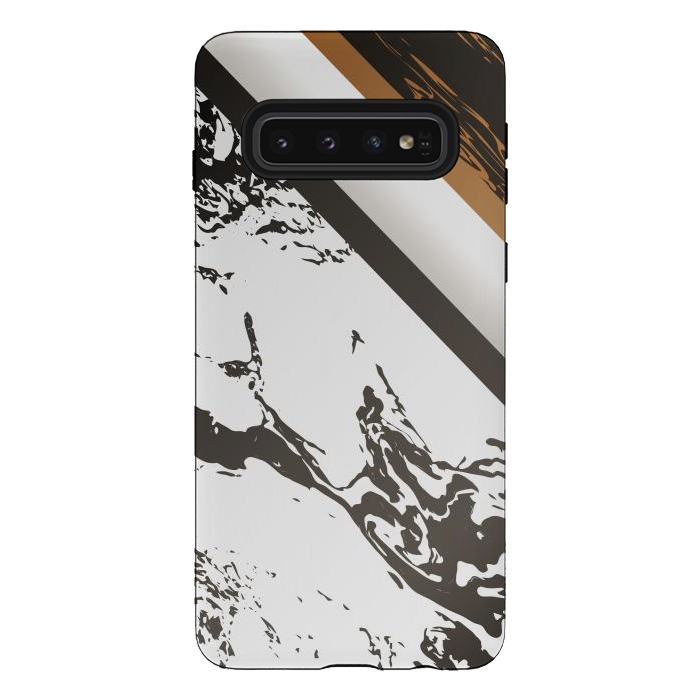 Galaxy S10 StrongFit Marble with cubes and geometric figures by ArtsCase