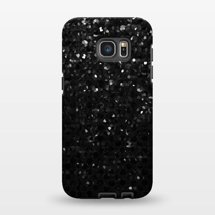 Galaxy S7 EDGE StrongFit Black Crystal Bling Strass G283 by Medusa GraphicArt