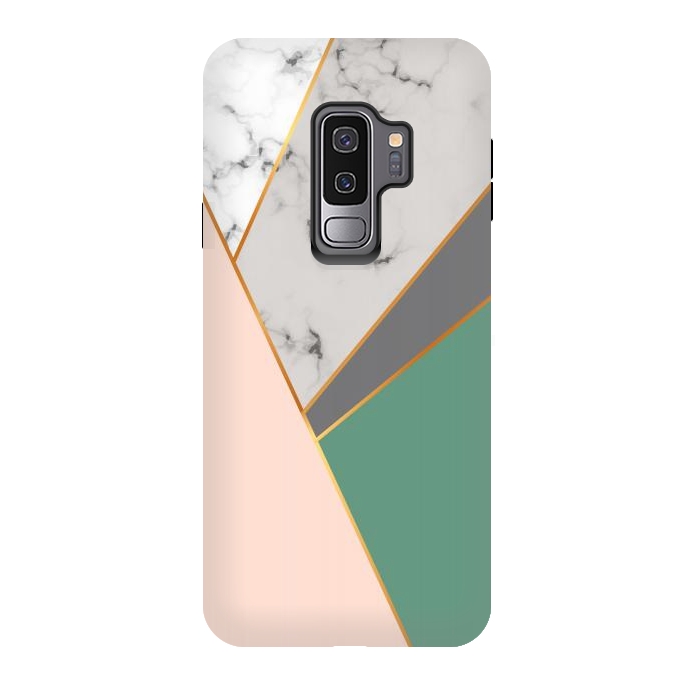 Galaxy S9 plus StrongFit Modern Geometric Design with golden lines by ArtsCase