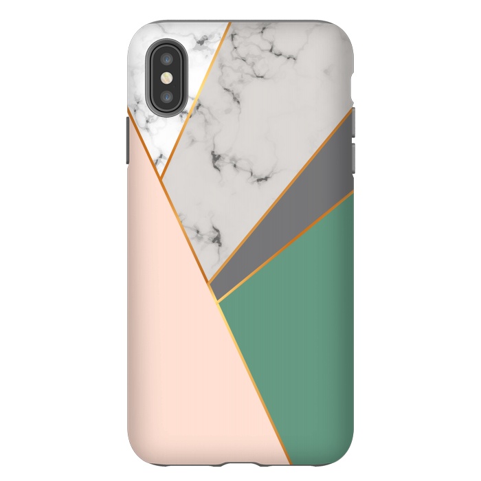 iPhone Xs Max StrongFit Modern Geometric Design with golden lines by ArtsCase