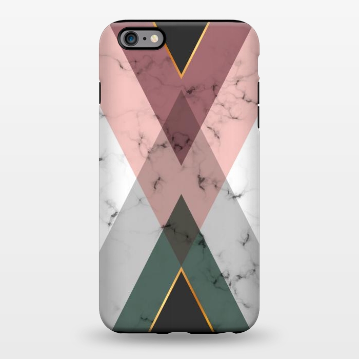 iPhone 6/6s plus StrongFit New Marble design with triangular figure and gold lines by ArtsCase