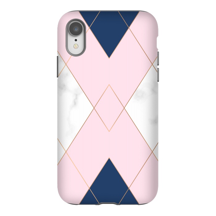iPhone Xr StrongFit Triangles on marbled design by ArtsCase