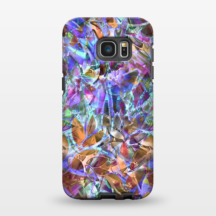 Galaxy S7 EDGE StrongFit Floral Abstract Stained Glass G268 by Medusa GraphicArt