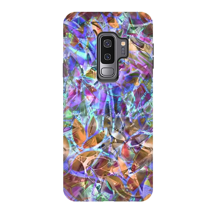 Galaxy S9 plus StrongFit Floral Abstract Stained Glass G268 by Medusa GraphicArt